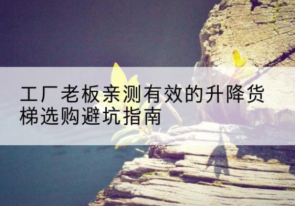 登封升降货梯怎么选-工厂老板亲测有效的升降货梯选购避坑指南